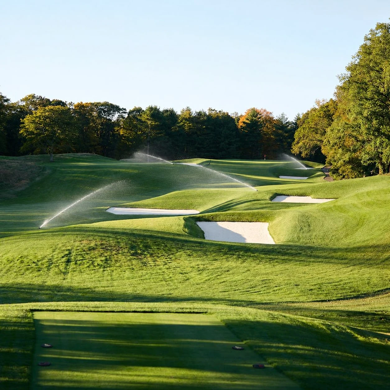 Across the rolling fairway at Whippoorwill Club, with illustrative irrigation added.